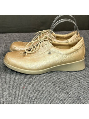 Finn Comfort Walking Shoes Womens 6 Gold Leather Lace Comfort Athleisure Travel